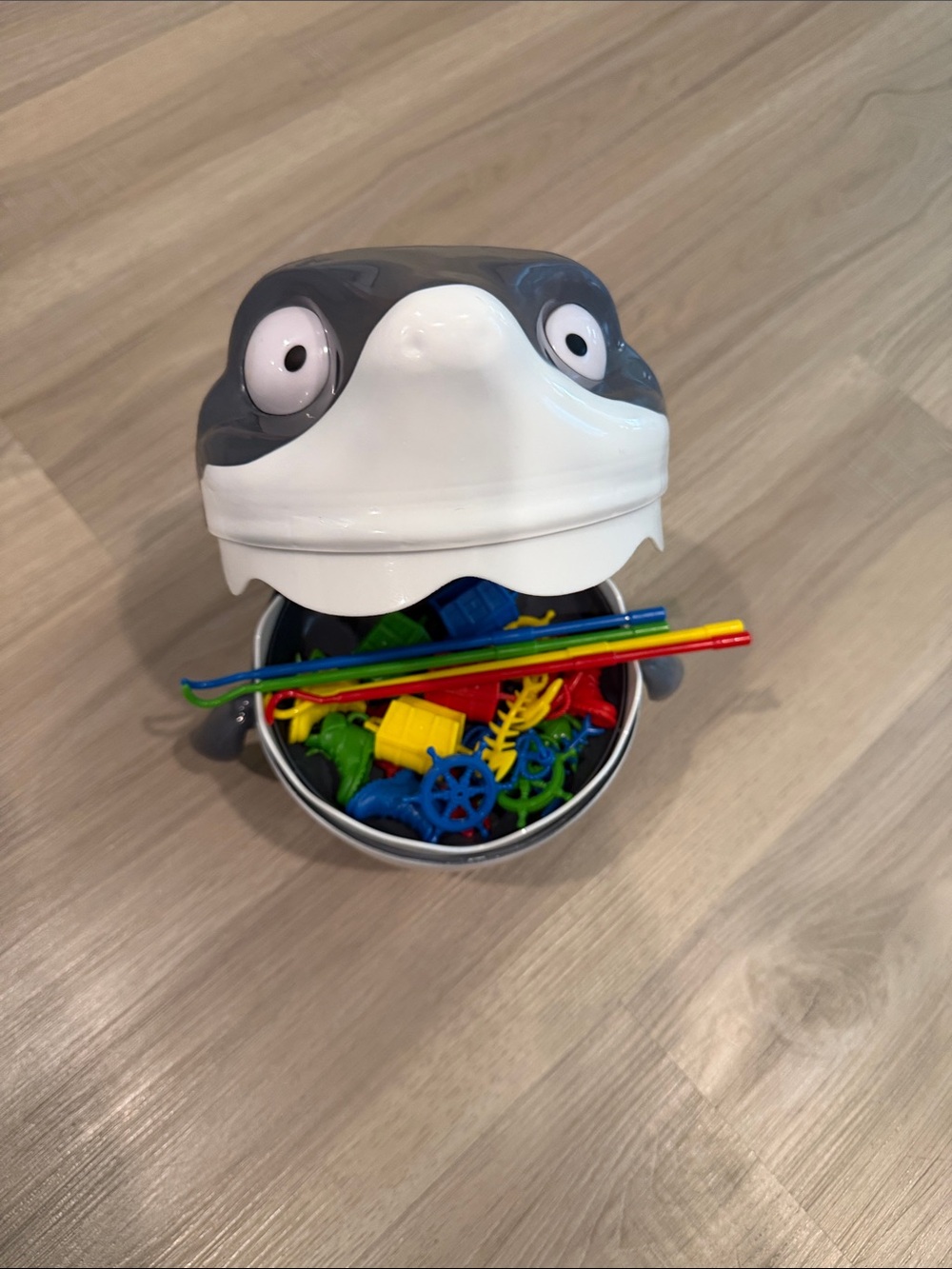 Whale Shape Fishing Toy Set - Gray and White